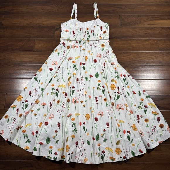 Antonio Melani Style By Simkins Size 14 White Floral Maybry Belt Maxi Dress - Picture 8 of 13